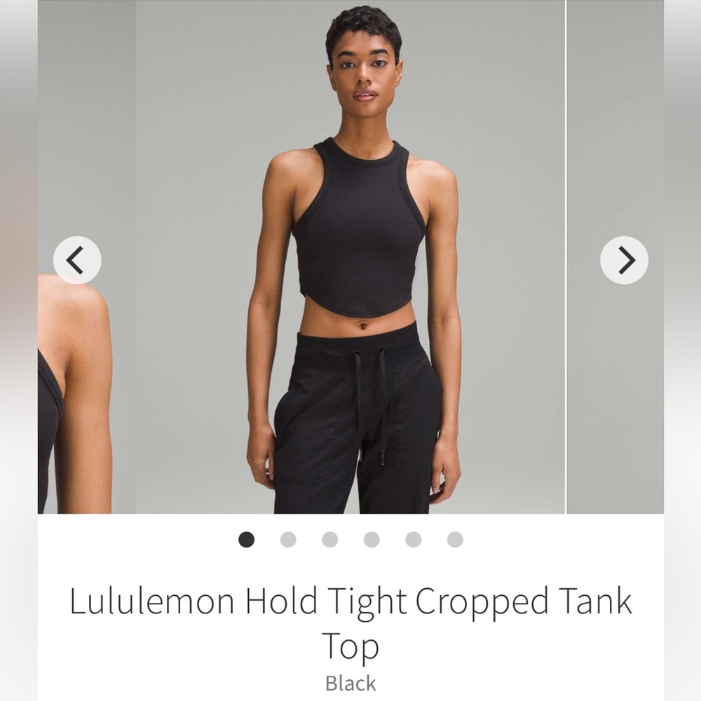 Lululemon hold tight cropped tank size 10